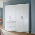 Rauch Homburg 181cm 4 Door Wardrobe with Drawer - Alpine White and High Gloss White