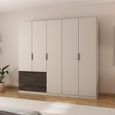 Rauch Koda 226cm 5 Door Wardrobe with RHF Drawers - Champagne