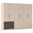 Rauch Koda 271cm 6 Door Wardrobe with RHF Drawers - Champagne