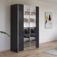 Rauch Kronach 131cm 2 Door Mirrored Sliding Wardrobe - Metallic Dark Grey