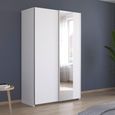 Rauch Kronach 131cm 2 Door Sliding Wardrobe with Mirror - Alpine White