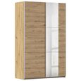 Kronach Sliding Mirror Wardrobe - 131cm - 2 Door - Artisan Oak