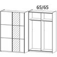 Rauch Kronach 131cm 2 Door Sliding Wardrobe with Mirror - Metallic Dark Grey