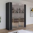 Rauch Kronach 175cm 2 Door Mirrored Sliding Wardrobe - Metallic Dark Grey