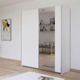 Kronach Sliding Mirror Wardrobe - 175cm - 2 Door - Alpine White