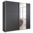 Kronach Sliding Mirror Wardrobe - 218cm - 2 Door - Metallic Dark Grey