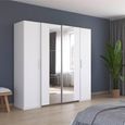 Rauch Kronach 225cm 4 Door Wardrobe with Mirror - Alpine White