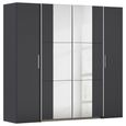 Rauch Kronach 225cm 4 Door Wardrobe with Mirror - Metallic Dark Grey