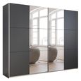Rauch Kronach 261cm 2 Door Mirrored Sliding Wardrobe - Metallic Dark Grey