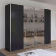Rauch Kronach 261cm 2 Door Mirrored Sliding Wardrobe - Metallic Dark Grey