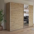 Kronach Sliding Mirror Wardrobe - 261cm - 2 Door - Artisan Oak