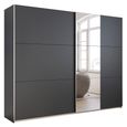 Kronach Sliding Mirror Wardrobe - 261cm - 2 Door - Metallic Dark Grey