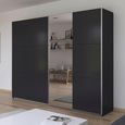 Kronach Sliding Mirror Wardrobe - 261cm - 2 Door - Metallic Dark Grey