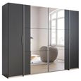 Rauch Kronach 268cm 4 Door Wardrobe with Mirror - Metallic Dark Grey