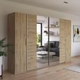 Rauch Kronach 311cm 4 Door Wardrobe with Mirror - Artisan Oak