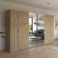Rauch Kronach 354cm 4 Door Wardrobe with Mirror - Artisan Oak