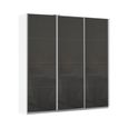Kulmbach Sliding Wardrobe - 203cm - 3 Door - Alpine White & Basalt Glass