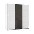 Kulmbach Sliding Wardrobe - 203cm - 3 Door - Alpine White & Basalt Glass Front