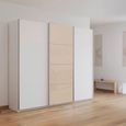 Kulmbach Sliding Wardrobe - 203cm - 3 Door - Alpine White & Champagne Glass Front