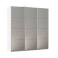 Rauch Kulmbach 203cm 3 Door Sliding Wardrobe - Alpine White and Grey High Gloss