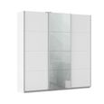 Kulmbach Sliding Wardrobe - 203cm - 3 Door - Alpine White & Silk Grey Glass Front
