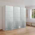 Kulmbach Sliding Wardrobe - 203cm - 3 Door - Alpine White & Silk Grey Glass
