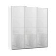 Kulmbach Sliding Wardrobe - 203cm - 3 Door - Alpine White & White Glass