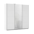 Kulmbach Sliding Wardrobe - 203cm - 3 Door - Alpine White & White Glass Front