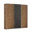 Kulmbach Sliding Wardrobe - 203cm - 3 Door - Artisan Oak & Basalt Glass Front