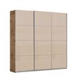 Kulmbach Sliding Wardrobe - 203cm - 3 Door - Artisan Oak & Champagne Glass