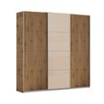 Kulmbach Sliding Wardrobe - 203cm - 3 Door - Artisan Oak & Champagne Glass Front