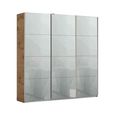 Kulmbach Sliding Wardrobe - 203cm - 3 Door - Artisan Oak & Silk Grey Glass