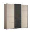 Kulmbach Sliding Wardrobe - 203cm - 3 Door - Champagne & Basalt Glass Front