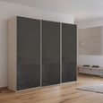 Kulmbach Sliding Wardrobe - 203cm - 3 Door - Champagne & Basalt Glass
