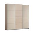 Kulmbach Sliding Wardrobe - 203cm - 3 Door - Champagne & Champagne Glass Front