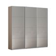 Rauch Kulmbach 203cm 3 Door Sliding Wardrobe - Champagne and Grey High Gloss