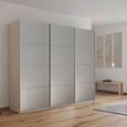Rauch Kulmbach 203cm 3 Door Sliding Wardrobe - Champagne and Grey High Gloss