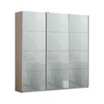 Kulmbach Sliding Wardrobe - 203cm - 3 Door - Champagne & Silk Grey Glass