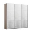Kulmbach Sliding Wardrobe - 203cm - 3 Door - Champagne & White Glass