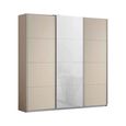 Kulmbach Sliding Wardrobe - 203cm - 3 Door - Champagne & White Glass Front