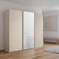 Kulmbach Sliding Wardrobe - 203cm - 3 Door - Champagne & White Glass Front
