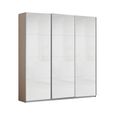 Rauch Kulmbach 203cm 3 Door Sliding Wardrobe - Champagne and White High Gloss