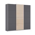 Kulmbach Sliding Wardrobe - 203cm - 3 Door - Metallic Dark Grey & Champagne Glass Front