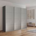Rauch Kulmbach 203cm 3 Door Sliding Wardrobe - Metallic Dark Grey and Grey High Gloss