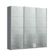 Kulmbach Sliding Wardrobe - 203cm - 3 Door - Metallic Dark Grey & Silk Grey Glass