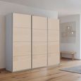 Kulmbach Sliding Wardrobe - 203cm - 3 Door - Silk Grey & Champagne Glass