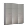 Rauch Kulmbach 203cm 3 Door Sliding Wardrobe - Silk Grey and Grey High Gloss