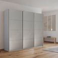 Rauch Kulmbach 203cm 3 Door Sliding Wardrobe - Silk Grey and Grey High Gloss