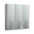 Kulmbach Sliding Wardrobe - 203cm - 3 Door - Silk Grey & Silk Grey Glass