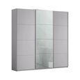 Kulmbach Sliding Wardrobe - 203cm - 3 Door - Silk Grey & Silk Grey Glass Front